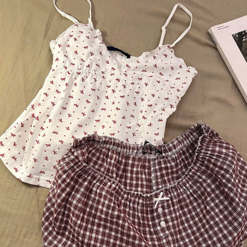 Femmes Casual Floral-print Camisole Pajamas
