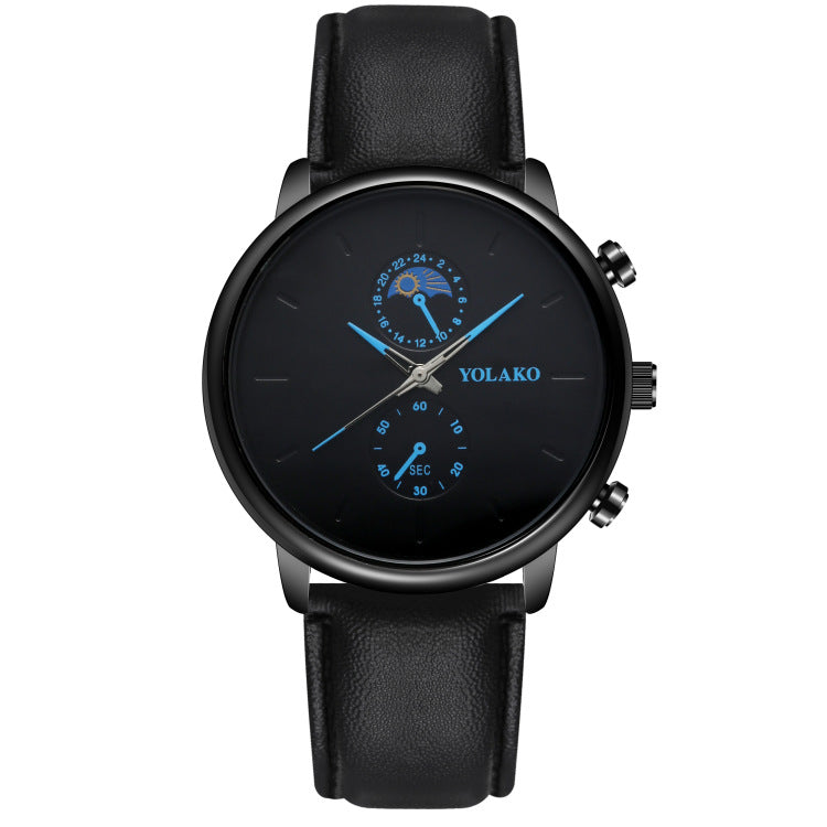 Ceinture en cuir deux yeux Ultra-fin Quartz montre homme