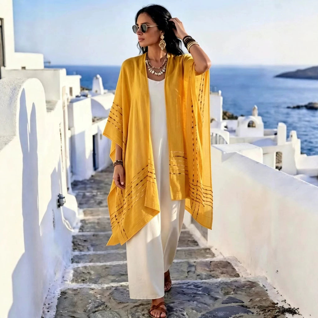 Nouveau style Sun-protective Shaw Womens Resort-style Knitted Cardigan