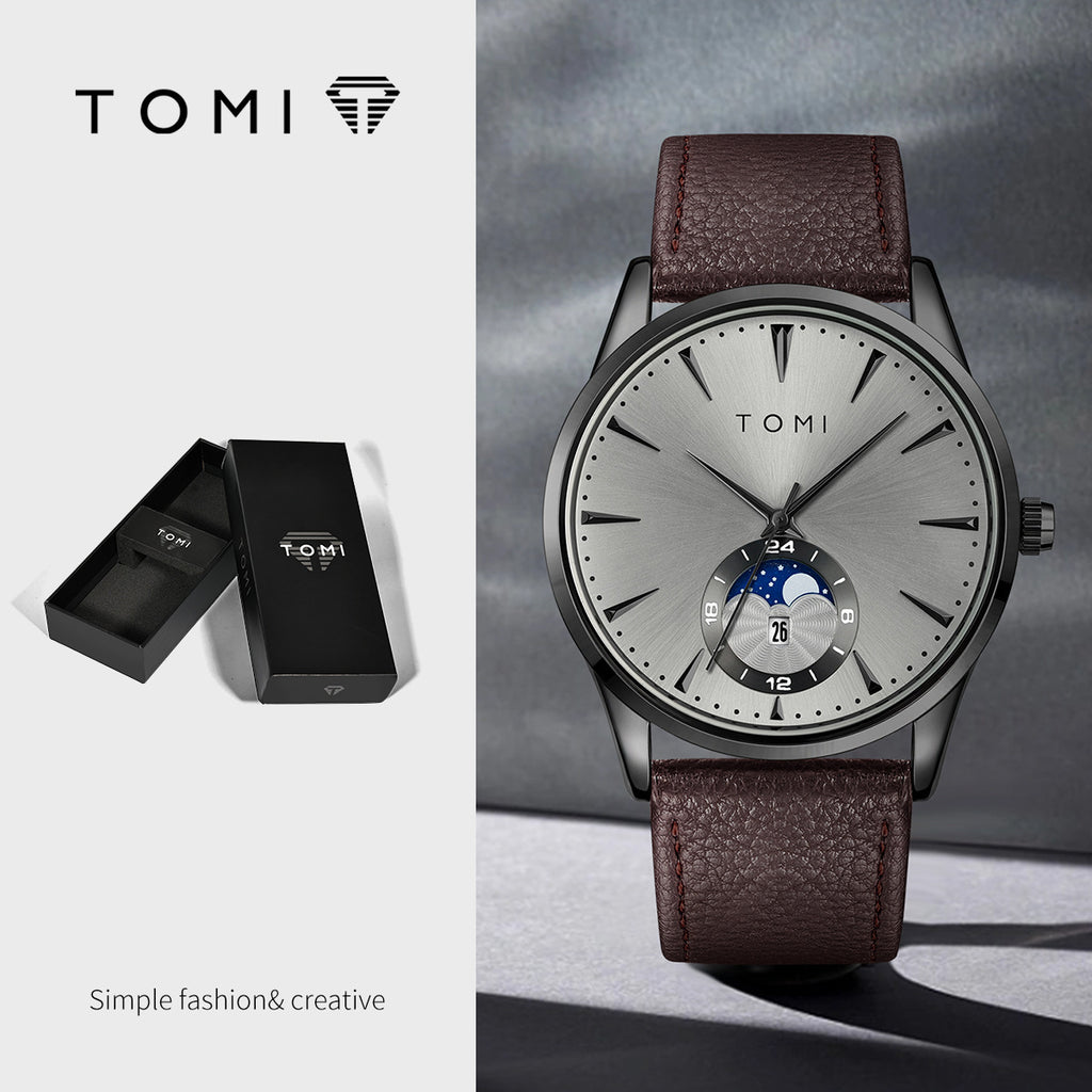 Montre ronde tendance de style coréen pour les hommes et les femmes