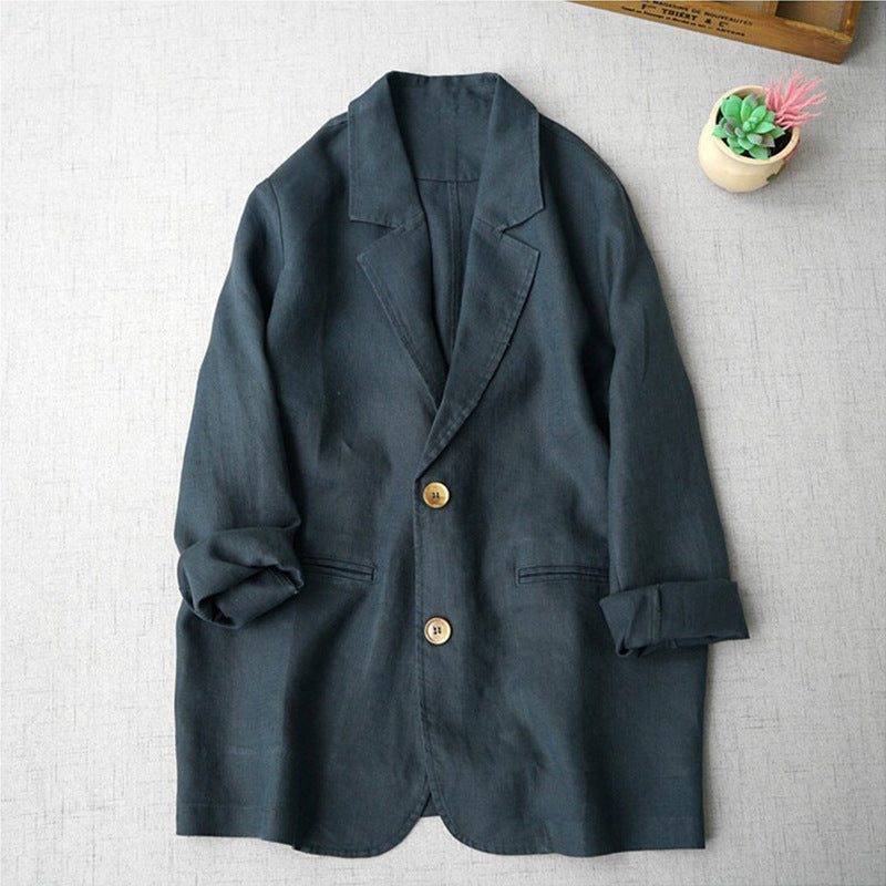 Robe professionnelle de couleur solide pour femme Élégante à manches longues Blazer