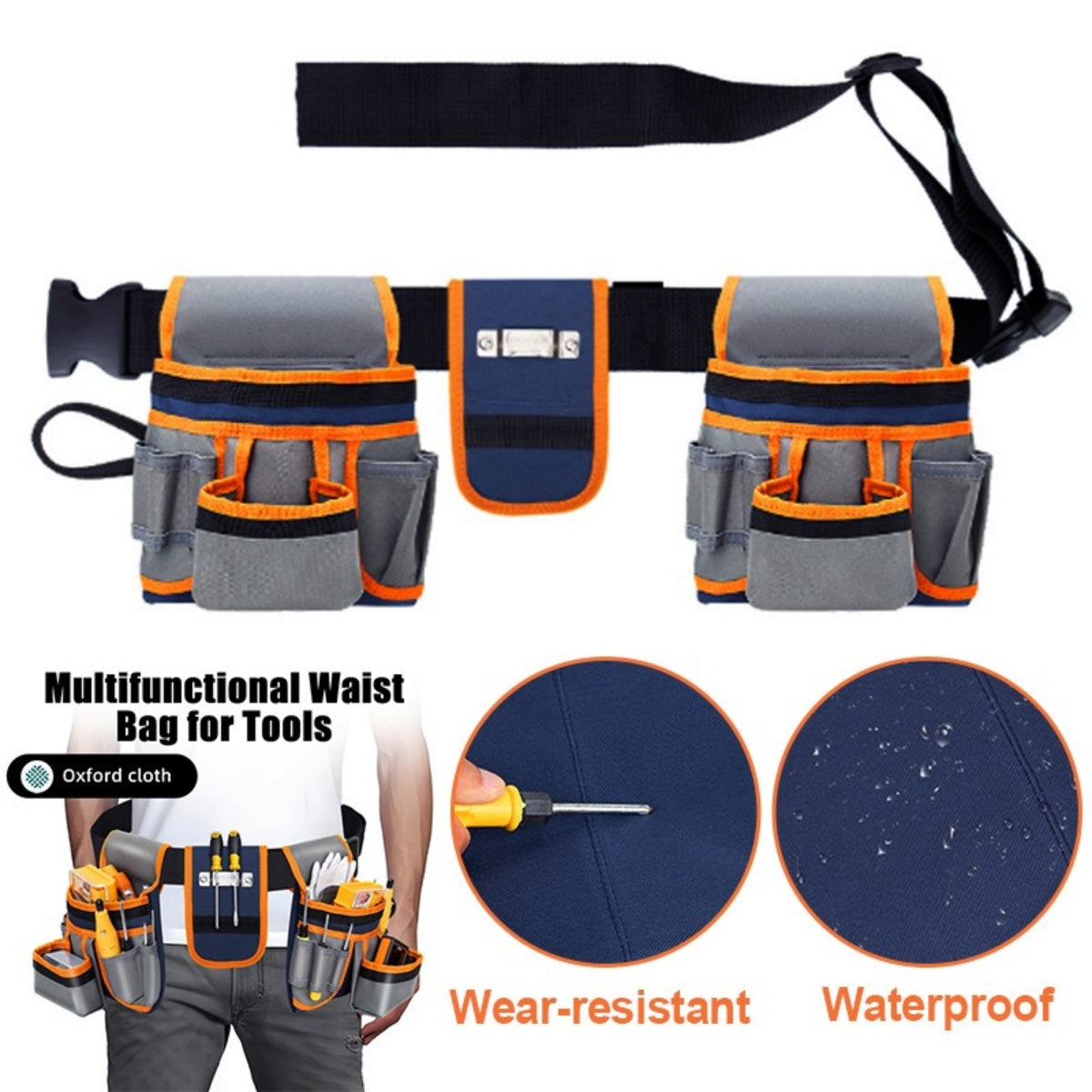 Double tool Ceinture Pouch 12 Pocket Heavy Duty Joiners Carpenter Builders Nails UK