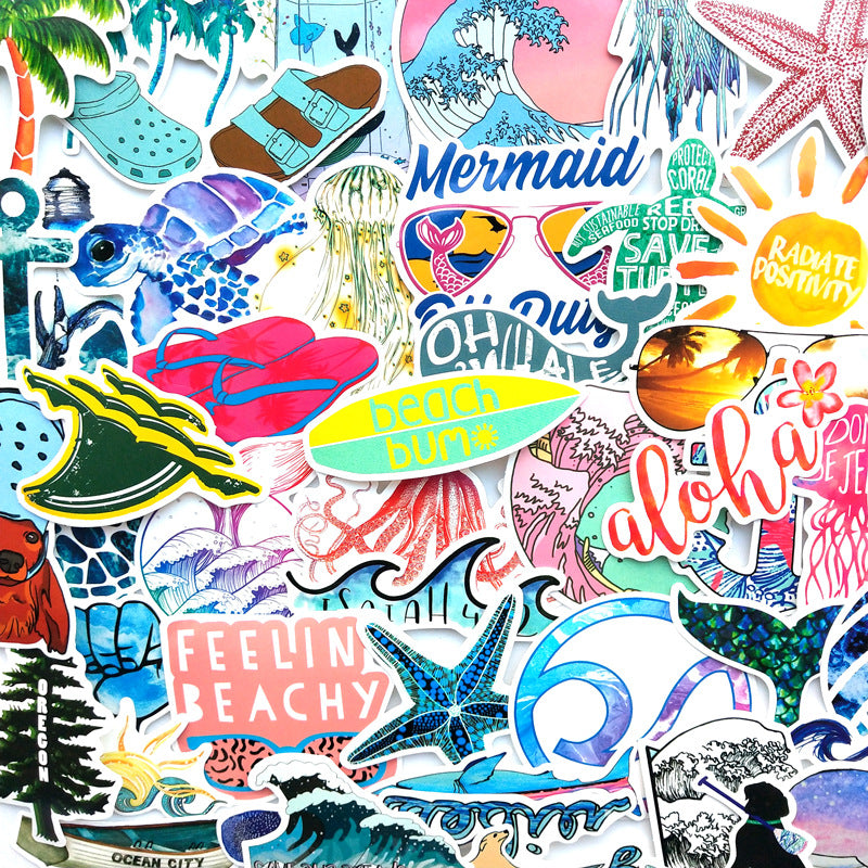 Starfish Surf Volleyball Skateboard Notebook Graffiti Car Body Décoration Sticker
