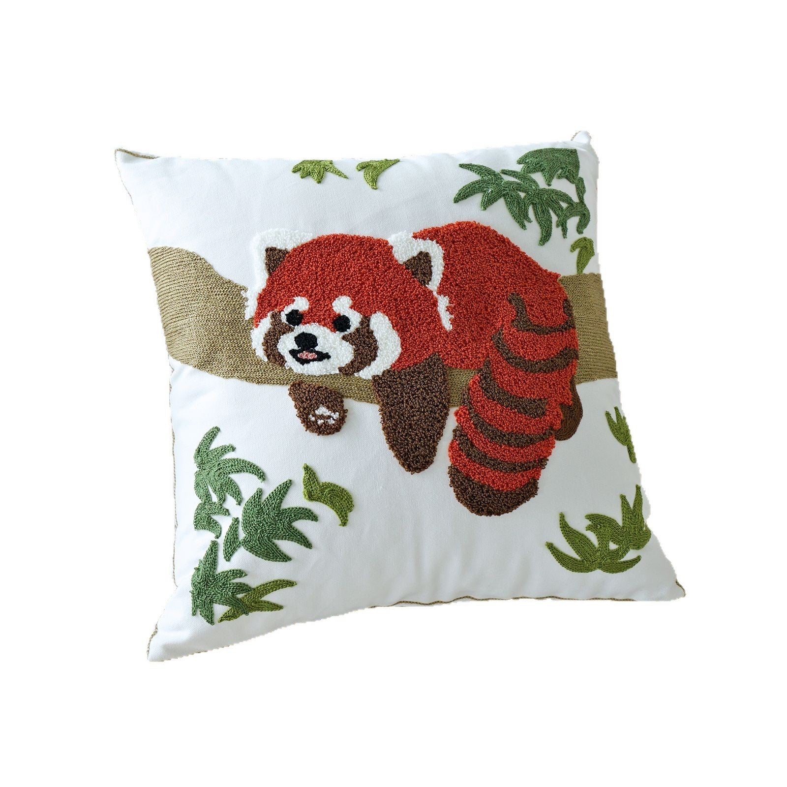 Oreiller floral brodé de serviettes de bureau