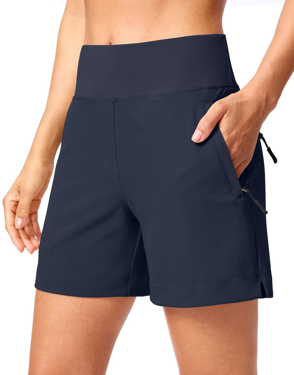 Short de randonnée en plein air pour femmes avec poches zippées Léger Séchage rapide Golf Cas Sports