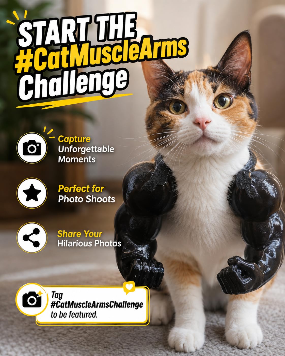 Armoiries musculaires de chat Hilarous Costume imprimé 3D Comfy Épaule d'épaule pour femelle Cosp