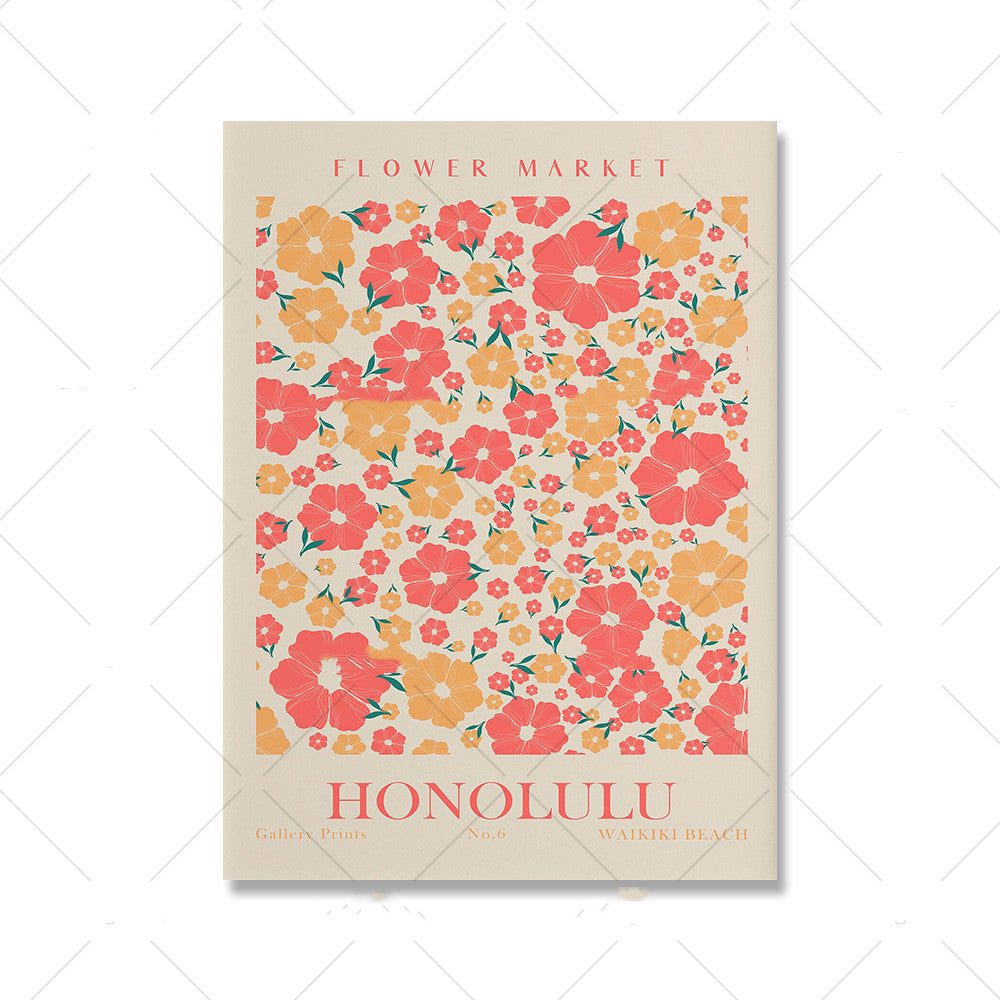 Floral Vintage Poster Canvas Imprimer Mural