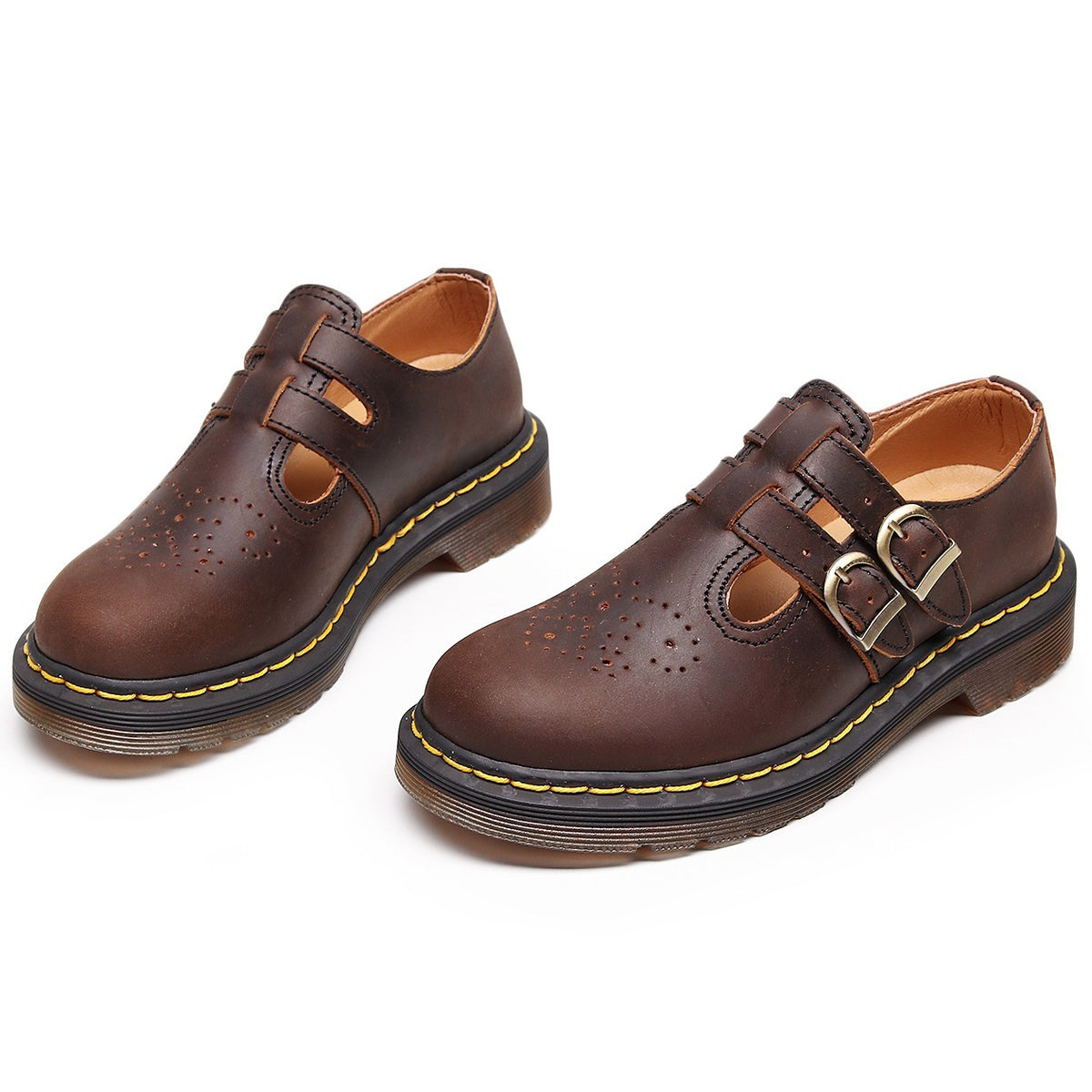 Véritable cuir bas-top femmes Cheval Brown chaussures mode Casual Cowhide