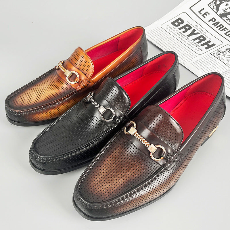 Chaussures en cuir casual d'affaires à la mode Chevalbit Buckle Design Summer Hollow-out Style