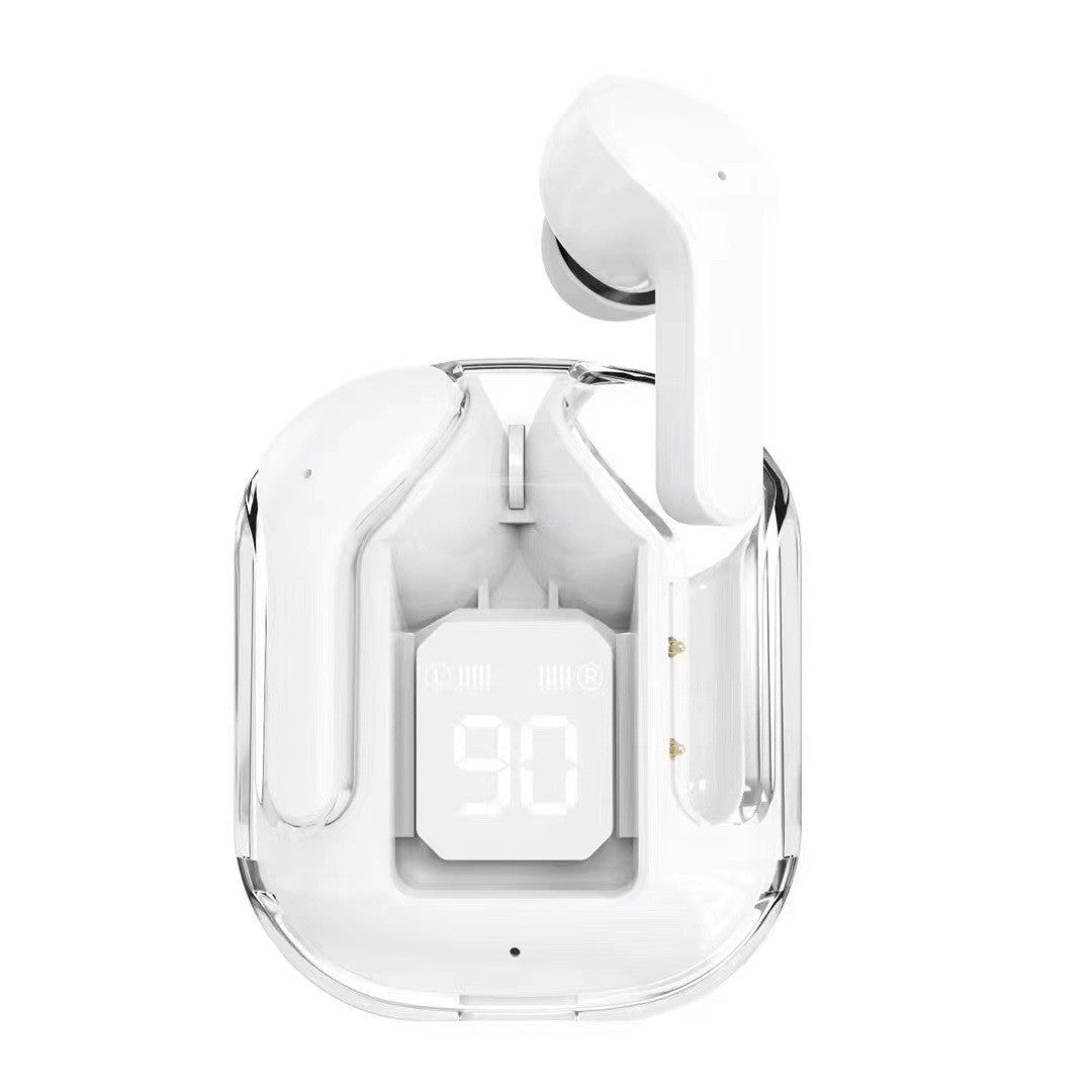 Casque Bluetooth sans fil True sans fil avec boîtier transparent