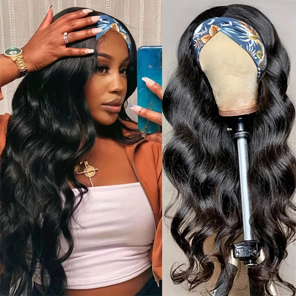 Tête de bande de Wig Long cheveux droits Long cheveux bouclés