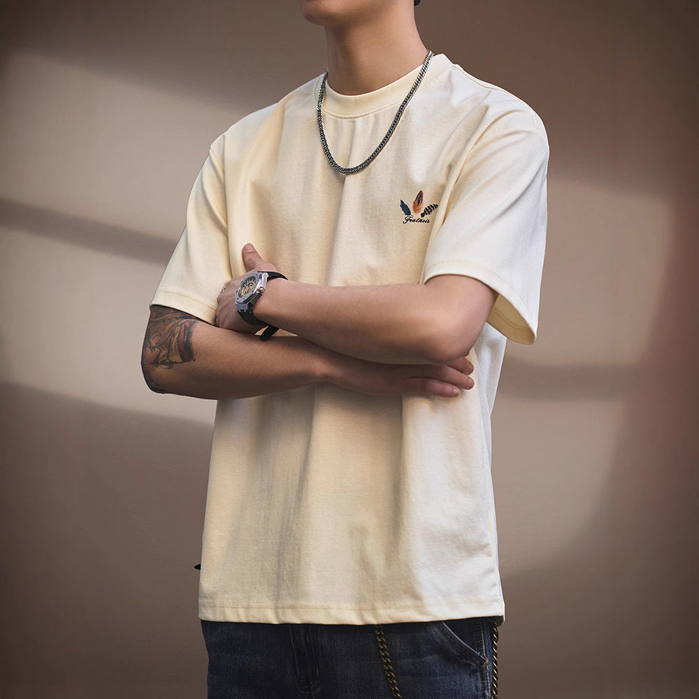 T-shirt imprimé retro style américain pour hommes