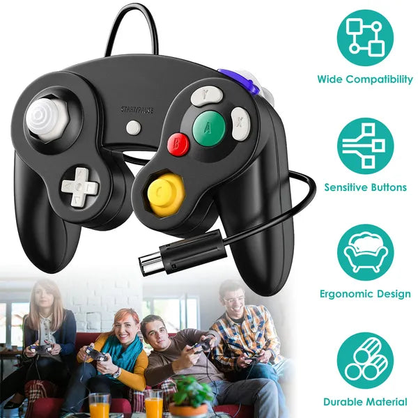 Shock Wired Game Controller Gamepad Compatible avec Nintendo Wii Gamecube