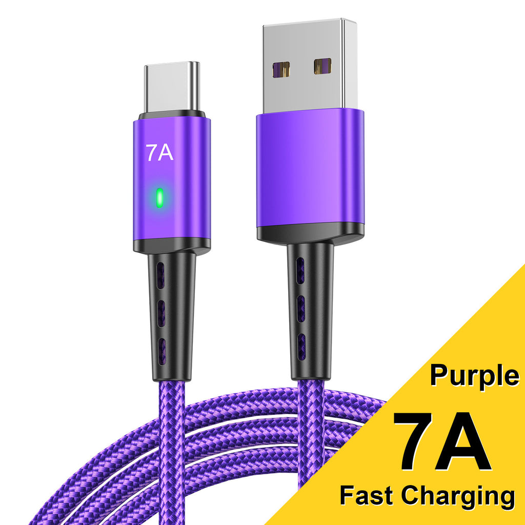 Câble de recharge 2M allongé tressé Type-c adapté pour le téléphone de données charge rapide