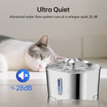 2.2L En acier inoxydable Animal Chat Fontaine d'eau Chiens et chats Alimentation d'eau