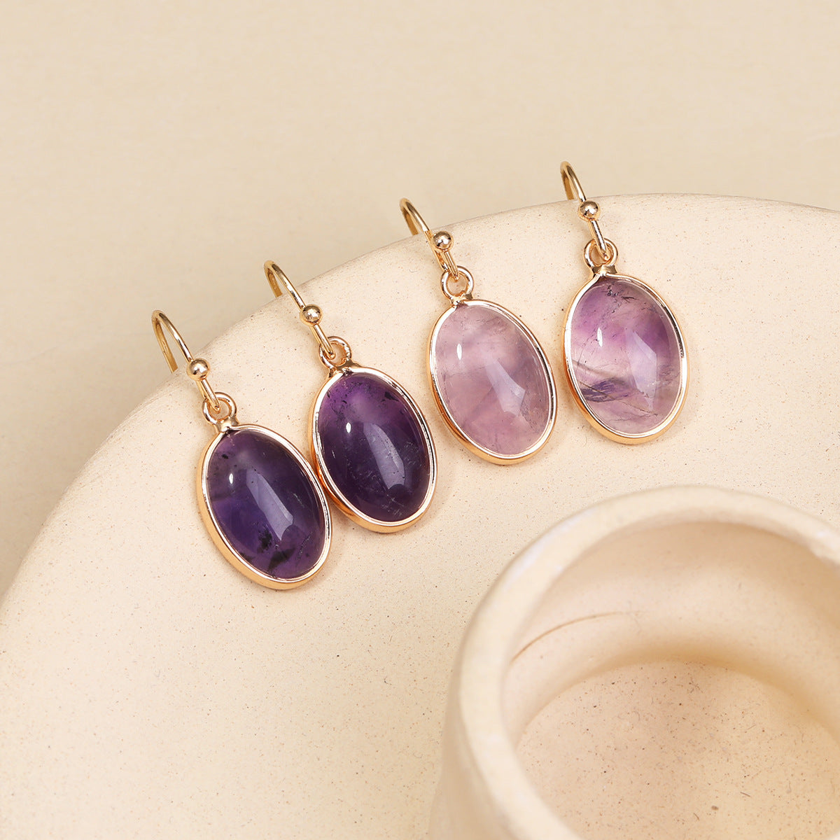 Boucles d'oreilles pendentif Teardrop pierre
