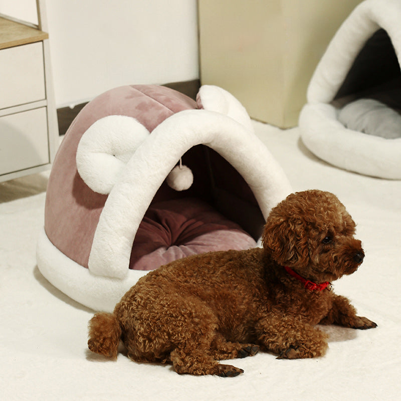 Pet Tent Cave Bed for Cats Petits chiens auto-échauffant Cat Tent Bed Cat Hut confortable Pet Sl