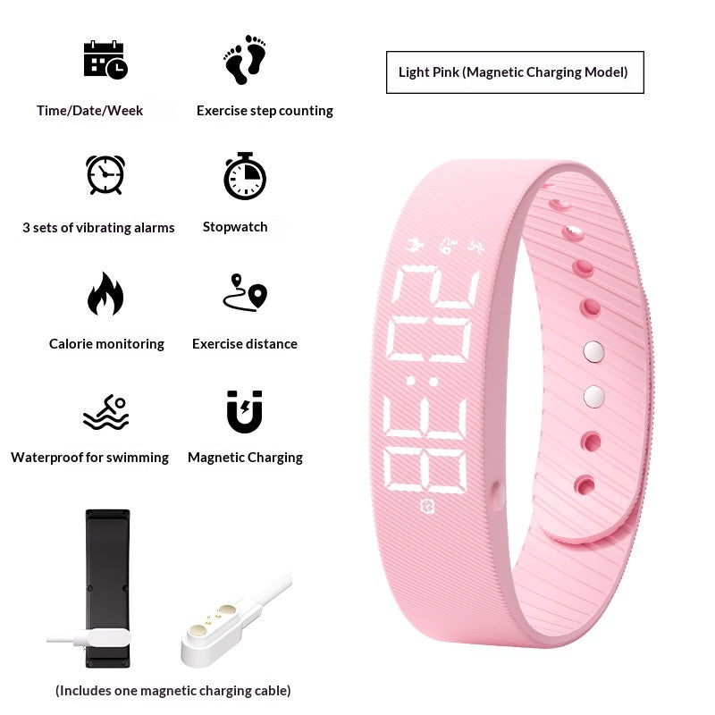 Smart Sports Watch pour les hommes et les femmes Imperméable avec la fonction Timing Silent Vibration Alar