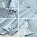 Chemise Denim Vintage à manches longues de style japonais pour hommes