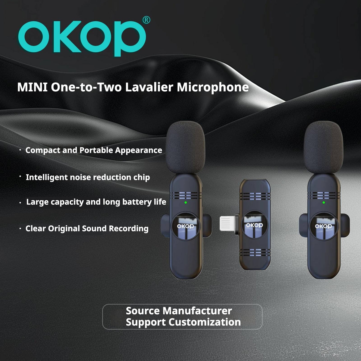 KP-M115 Modèle de microphone Lavalier sans fil le mieux vendu pour les Vlogs