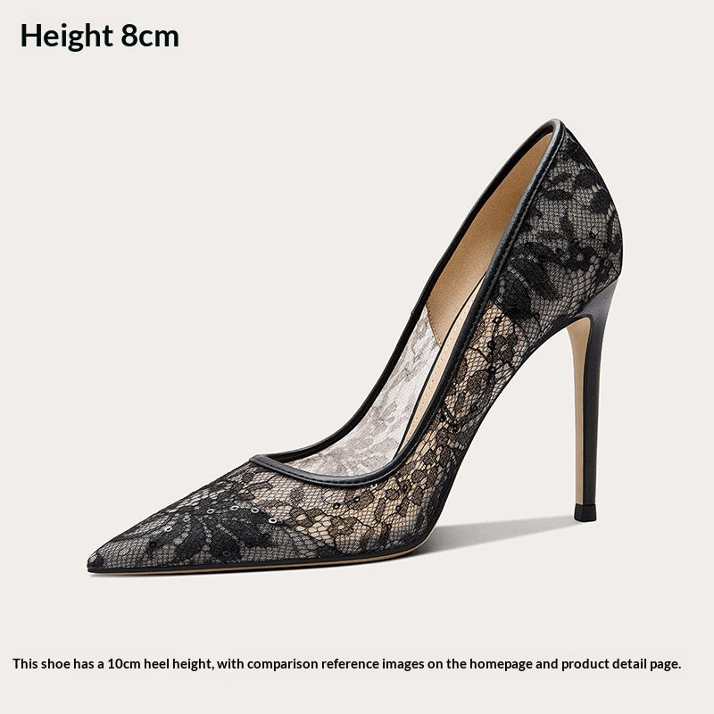 Talons hauts en dentelle pour femmes de plus grande taille