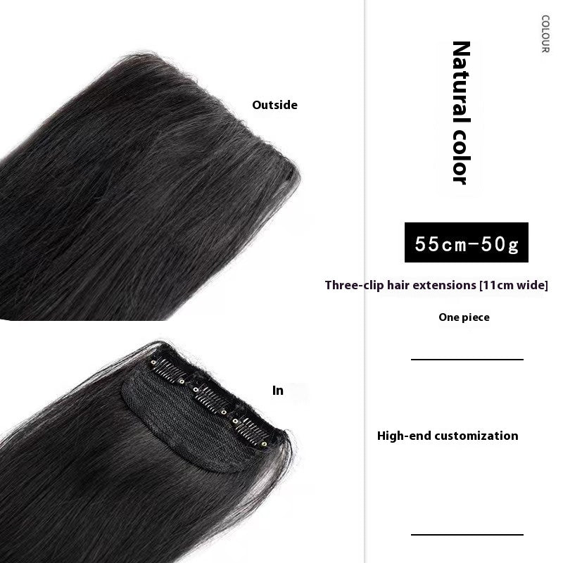 Perruque multi-pièces à cheveux droits fait à la main