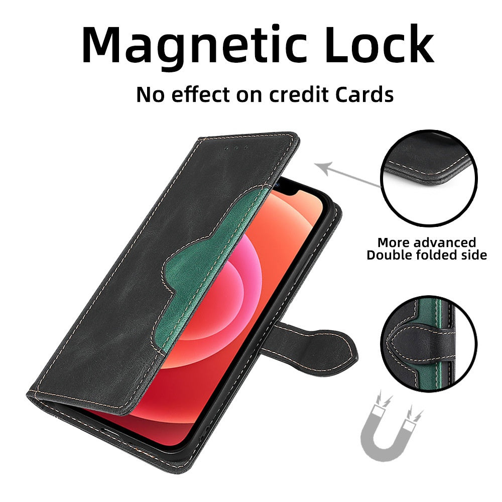 Boîte de carte en cuir Étui de téléphone à étrier