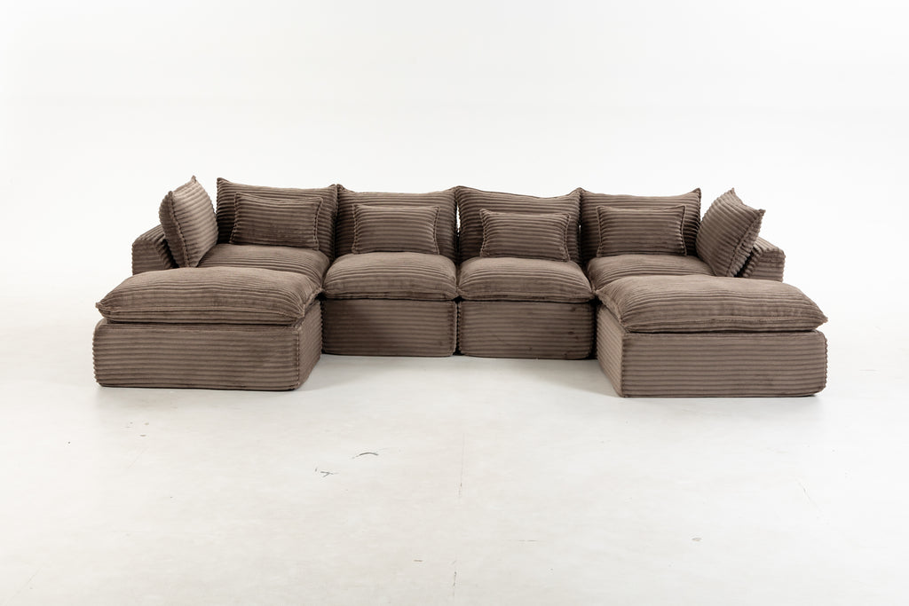 129,8" Largeur Cloud Couch Oversize Modular Sectional Canapé Vrai Relax Comfy Coupes Wide&De