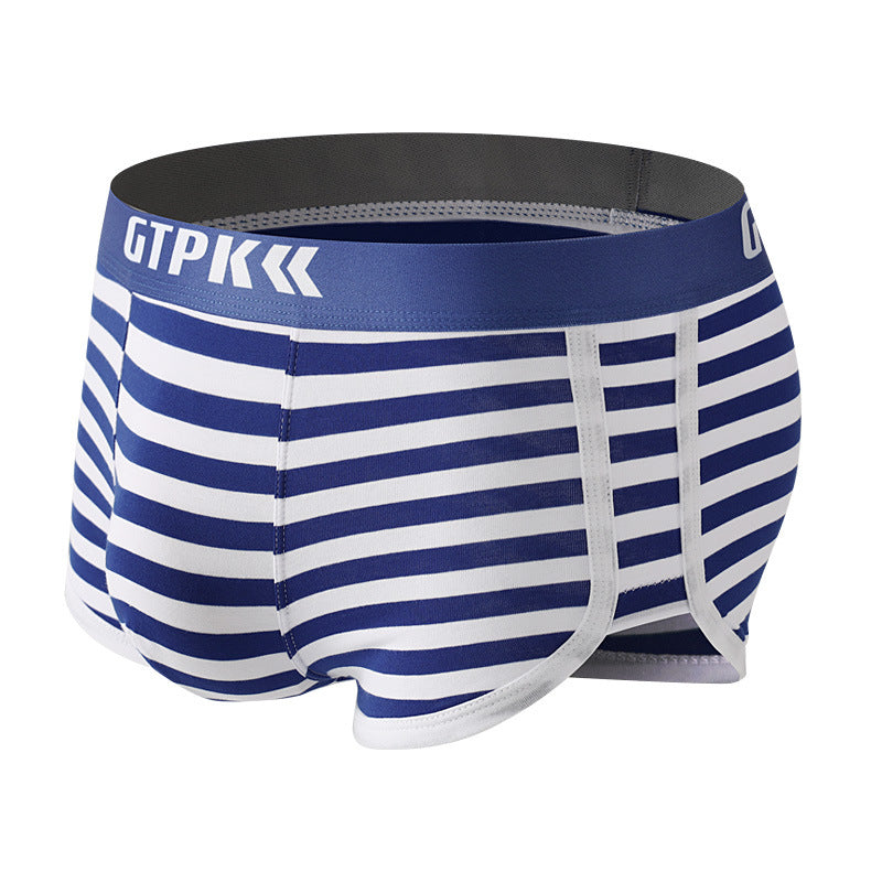 Sous-vêtements rayés Mid Mid-waist Breathable Cotton Boxer