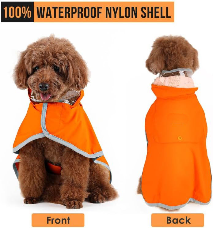 Veste de pluie pour chien imperméable souple respirant pour petit chien à capuchon manteau de pluie pour chien