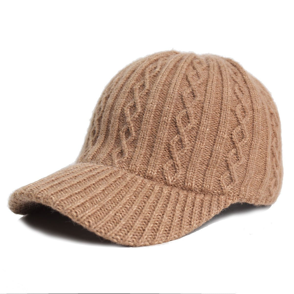 Knitting Laine Cap de baseball Coréen chaud de couleur solide plaque de lumière Peaked Cap