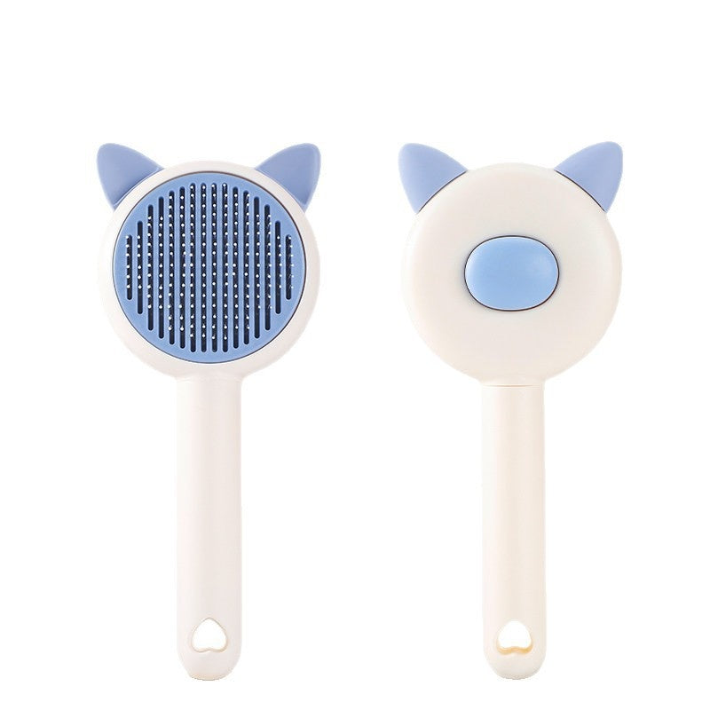 Self-cleaning cat brush for hair