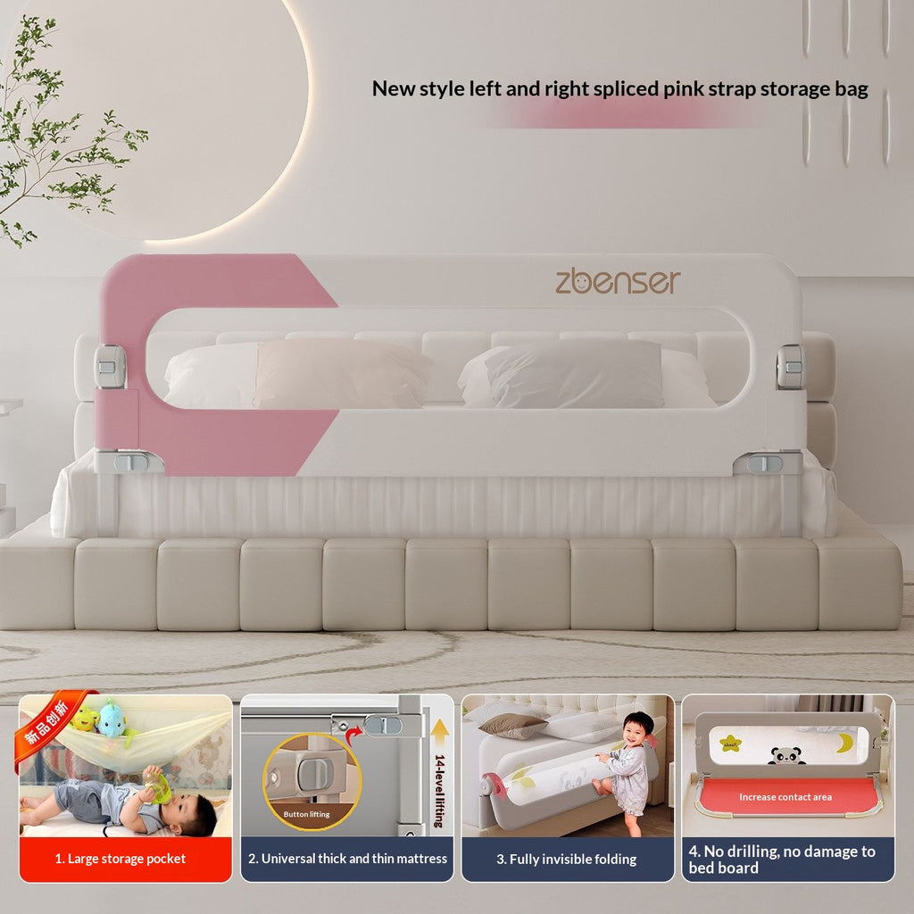 Garde de sécurité ferroviaire à lit bébé réglable Barrière de chevet pliable