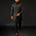 Chemise en Strass et Pantalons de couleur solide pour homme de style ethnique africain