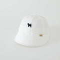 Summer Girls' Petit chien brodé Net-sheer respirant Patchwork Soft Brimmed Baby Hat W