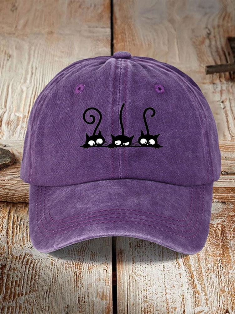 Chapeau imprimé en coton lavé Style distrait Hommes Vintage