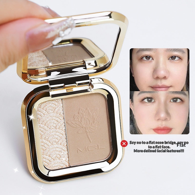 Palette contournante 3-en-1 maquillage visage pour l'ombrage et la mise en valeur du nez