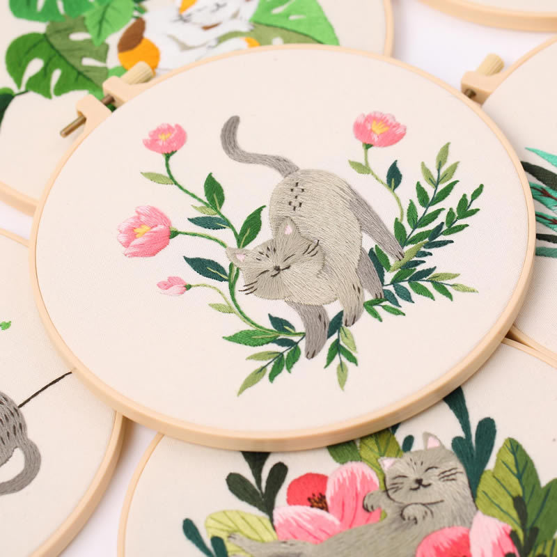 Broderie de chat Pattern Diy Matériau Package Kit