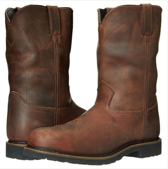 Retro Tea-colored Hommes Bottes Versatile Casual