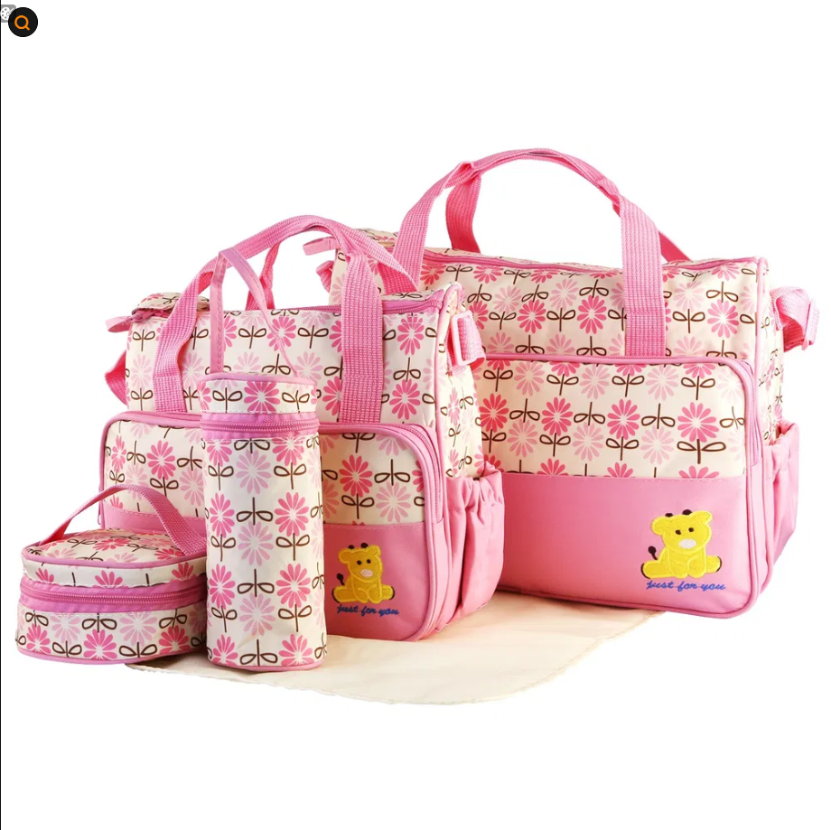 5PCS Sacs à couches pour bébé en couches de bébé Set Sacs à épaules en couches de maman W