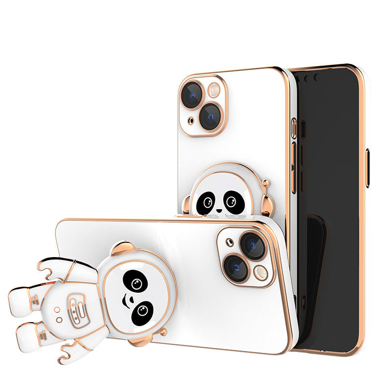 Téléphone Case Panda Lens Electroplating Film Astronaut Holder