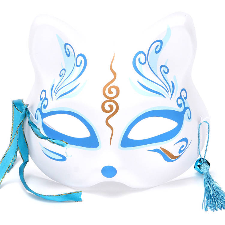 Style japonais populaire demi-chat visage et vent chimes habiller Fox Masque Cosplay enfants