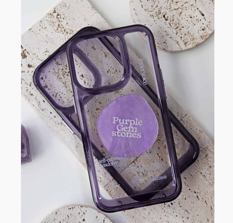 Personnalité avec boîtier de téléphone violet transparent résistant à la chute