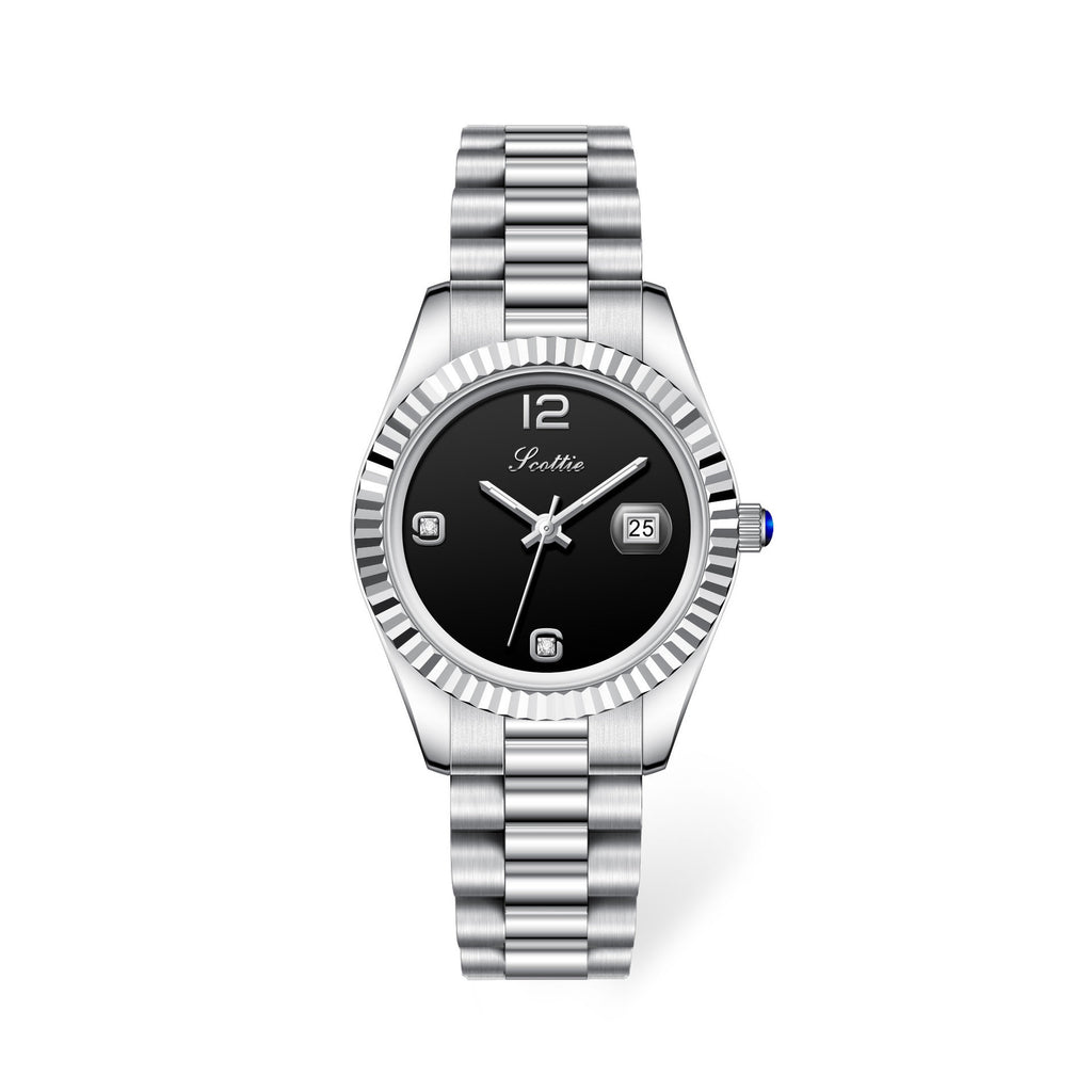 Montre Quartz Diamond Shining en acier pour femmes