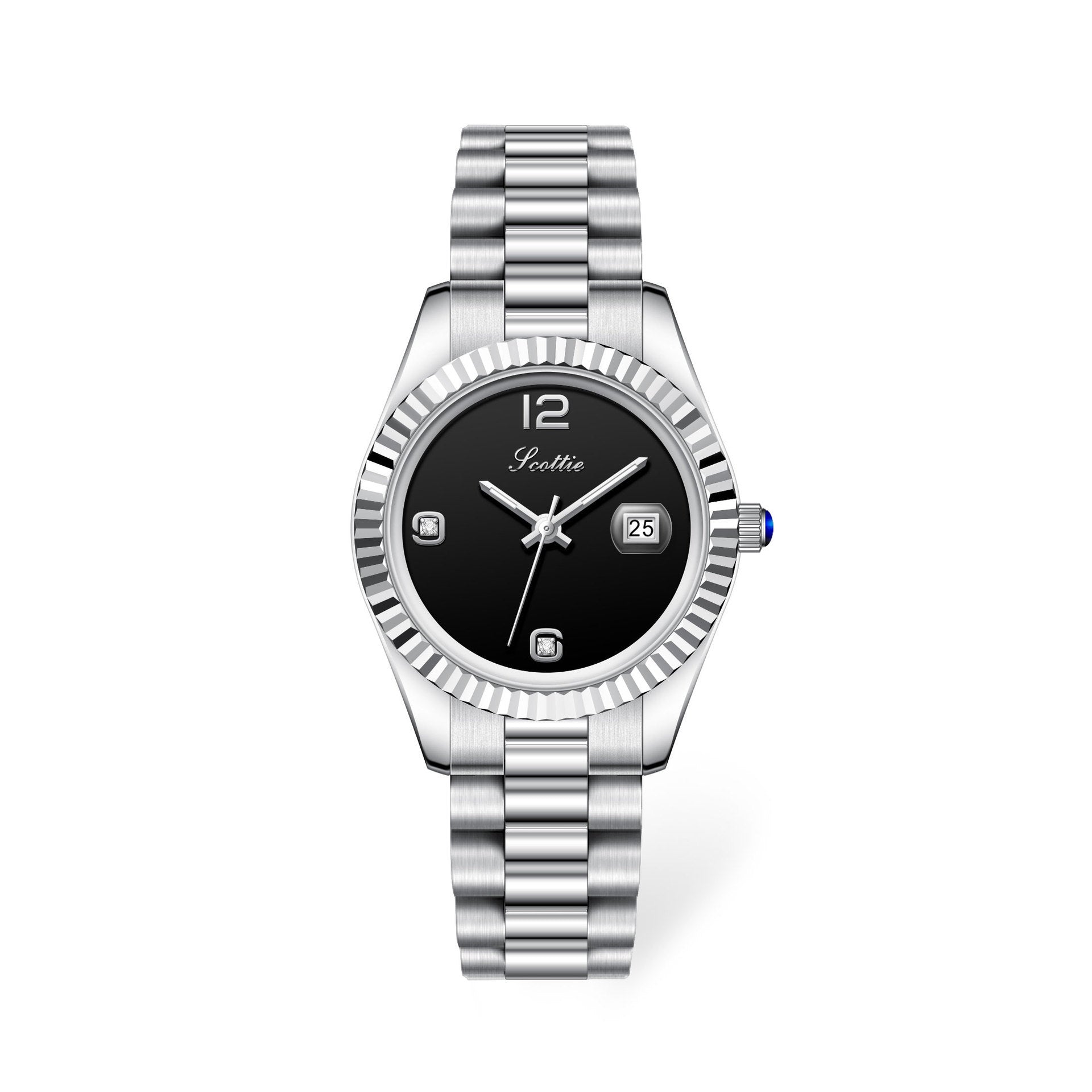 Montre Quartz Diamond Shining en acier pour femmes