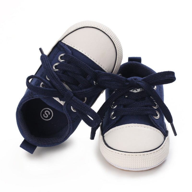 Semelle en caoutchouc antidérapante Homme et femme Bébé Lacing Casual Sports Chaussures pour tout-petit