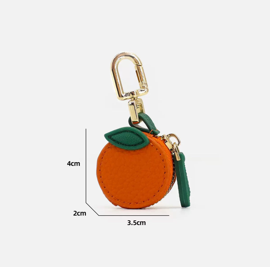 PU en cuir de monnaie Purse Fruit Fraise Citron Mini cas clé