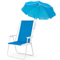 1 Pack chaise de plage en acier lourd avec parapluie
