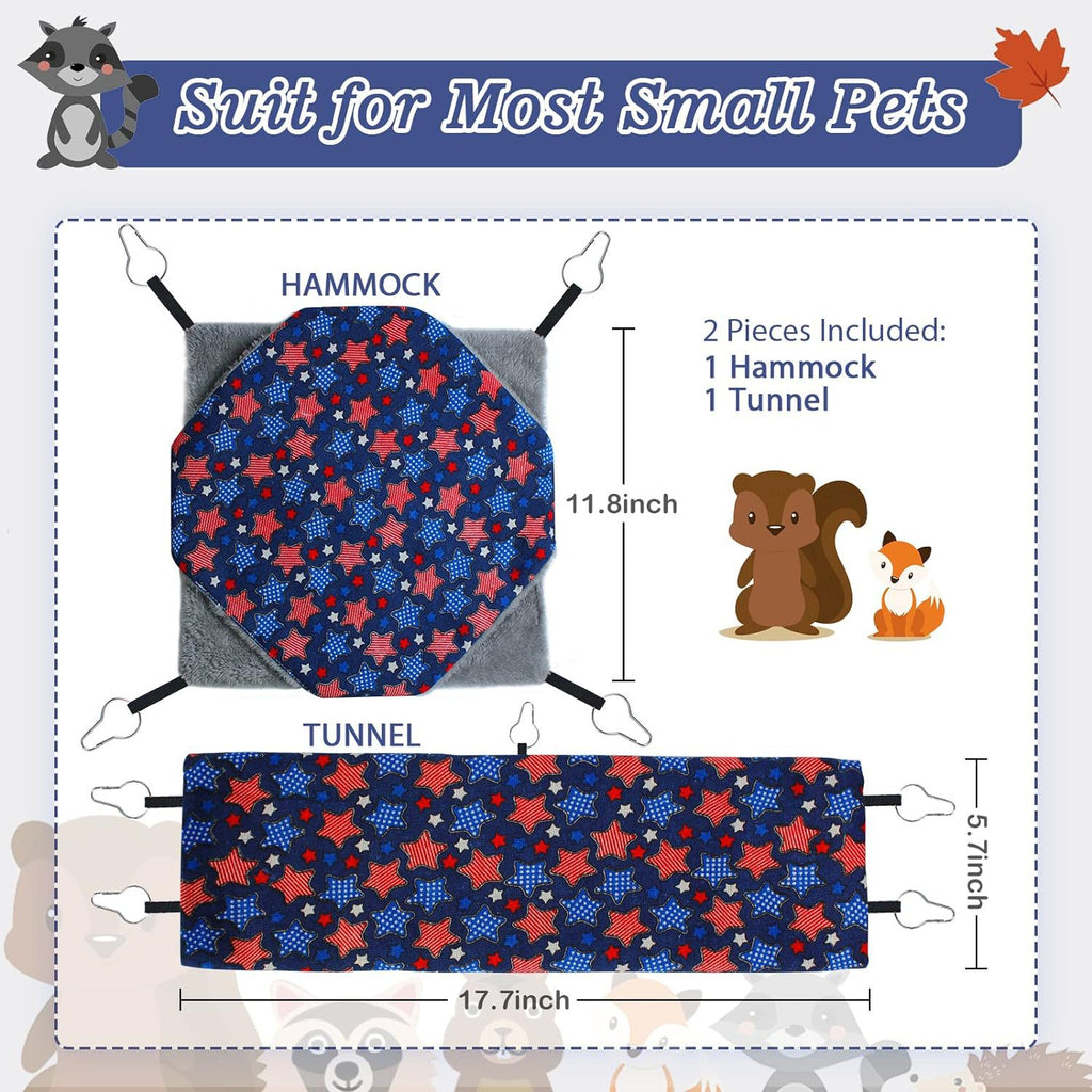 Set de hamacs pour petits animaux de compagnie et tunnel tubulaire suspendu