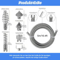 Powerful 12MM 7-Piece tuyau drain Snake Auger Kit avec tête de coupe lourde